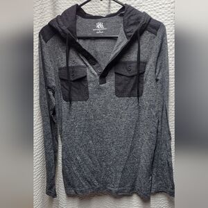 Rock & Republic Gray Hooded Long Sleeve Shirt